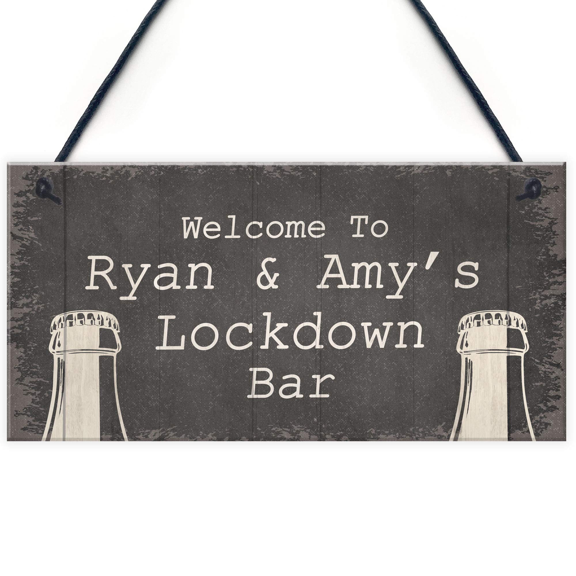 Red Ocean Personalised Quarantine Lockdown Bar Gifts Home Bar Signs Novelty Man Cave Gifts For Him