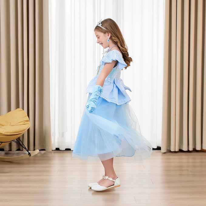 Disfraz completo de Princesa Cenicienta para niñas de 7-8 años miniatura 5