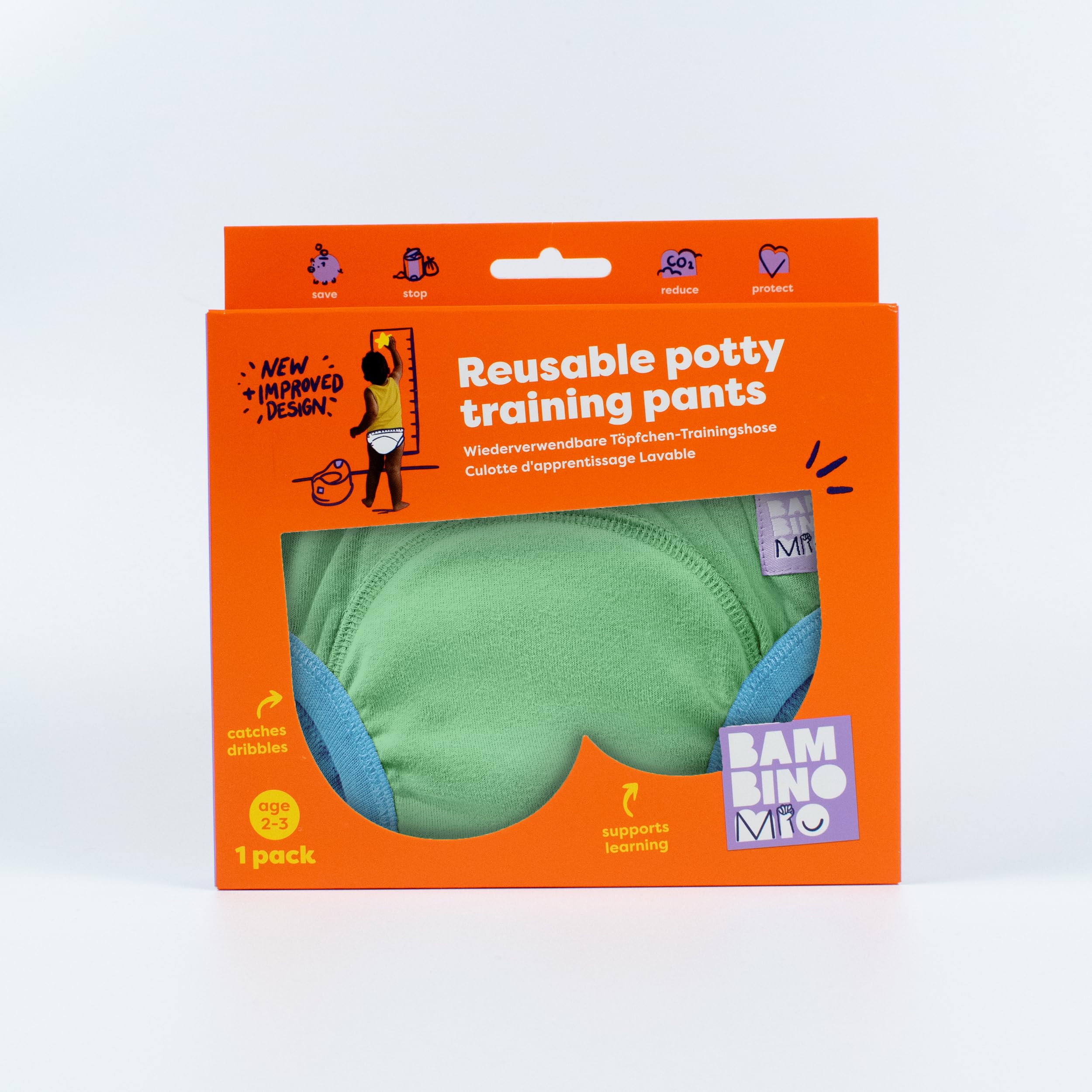 Bambino Mio calzones de entrenamiento reutilizables, 3-4 años (Vuela Alto) - ropa interior para dejar el pañal, pantalones papa niños y niñas, niños pequeños — view 45