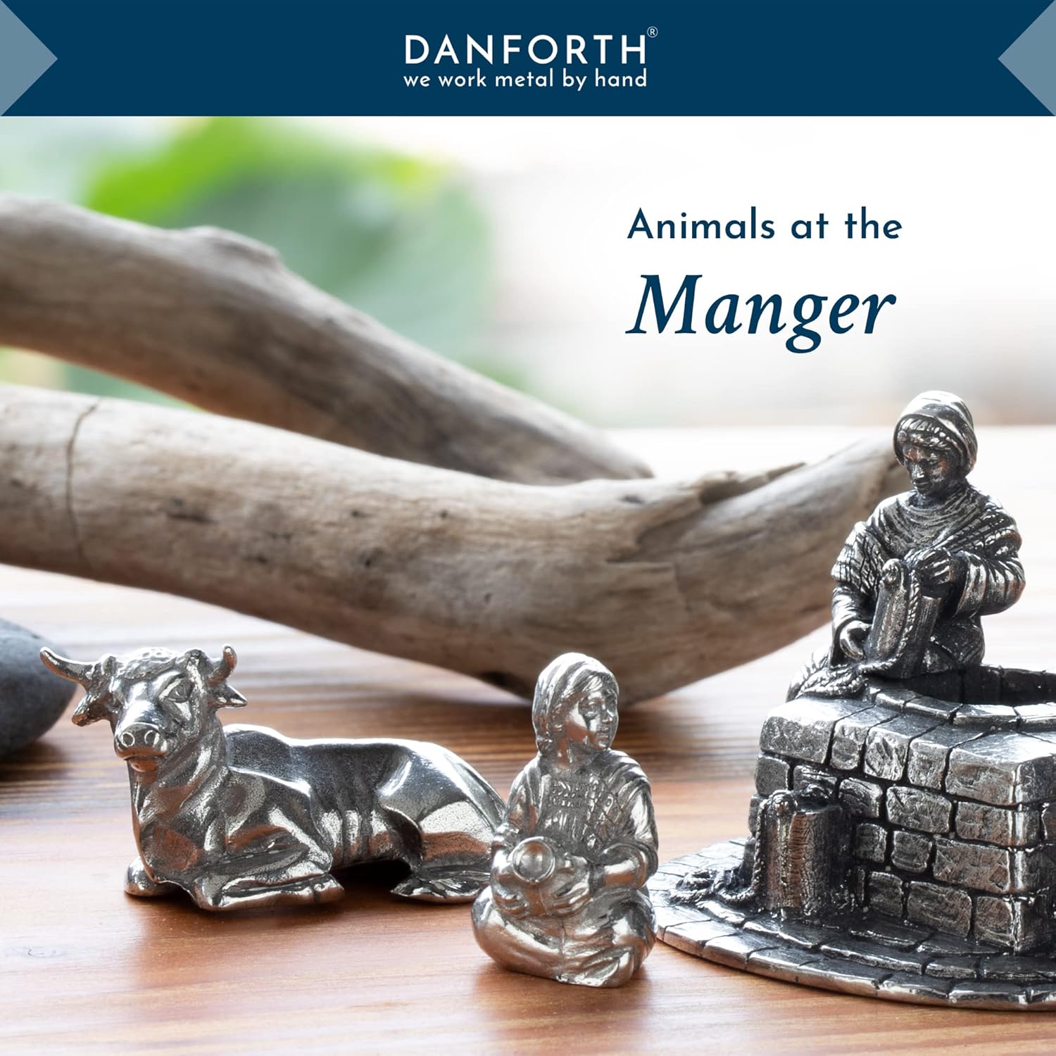 DANFORTH Nativity Angels Set – Handcrafted Pewter Nativity Set/Scene – Made in USA