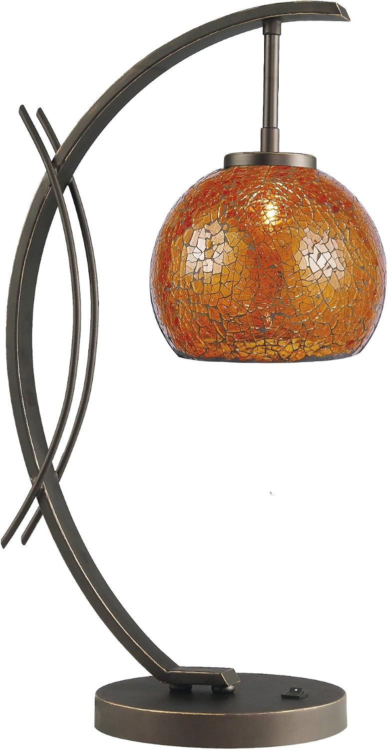 Hot Deals Woodbridge Lighting 13481MEB-M00AMB Eclipse 1-Light Table Lamp, 7.5W x 21.75H, Metallic Bronze