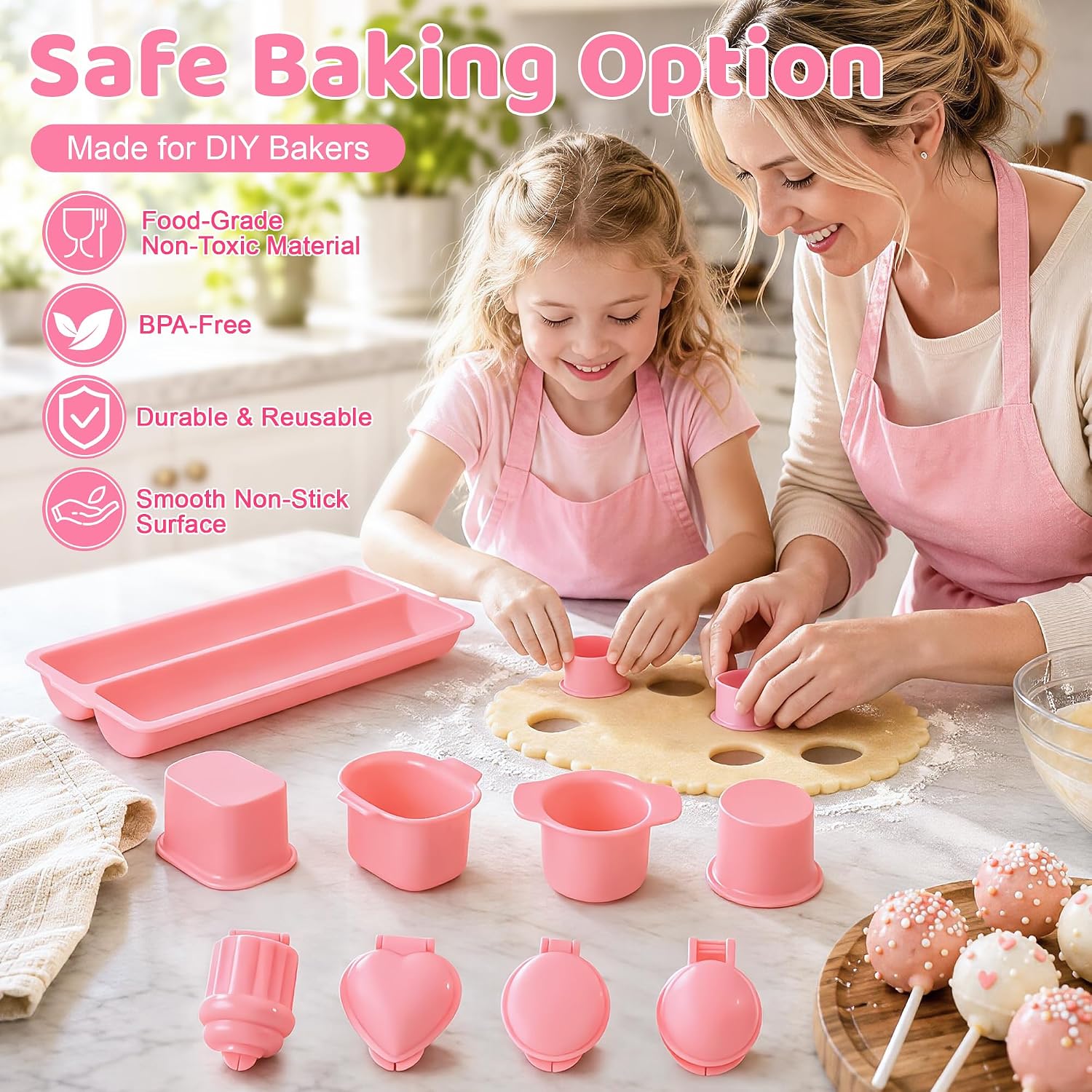 358 PCS Pink Cakesicle & Cake Pop Mold Set, Dishwasher Safe