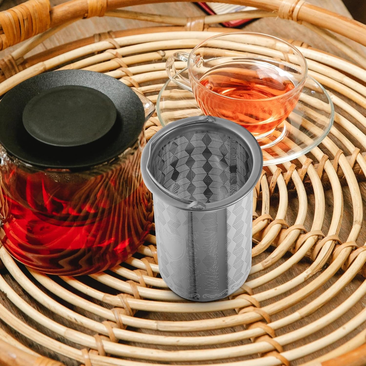 Cabilock Stainless Steel Tea Strainer Insert Tea Pot Replacement Infuser Fine Mesh Filter for Loose Leaf Brewing Gaiwan Teapot Filter Set of 3 3.54 X 2.40 X 2.40 in
