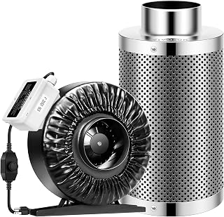 VIVOSUN 6 Inch 440 CFM Inline Duct Fan with 6 Inch Carbon Filter Odor Control with Australia Virgin Charcoal