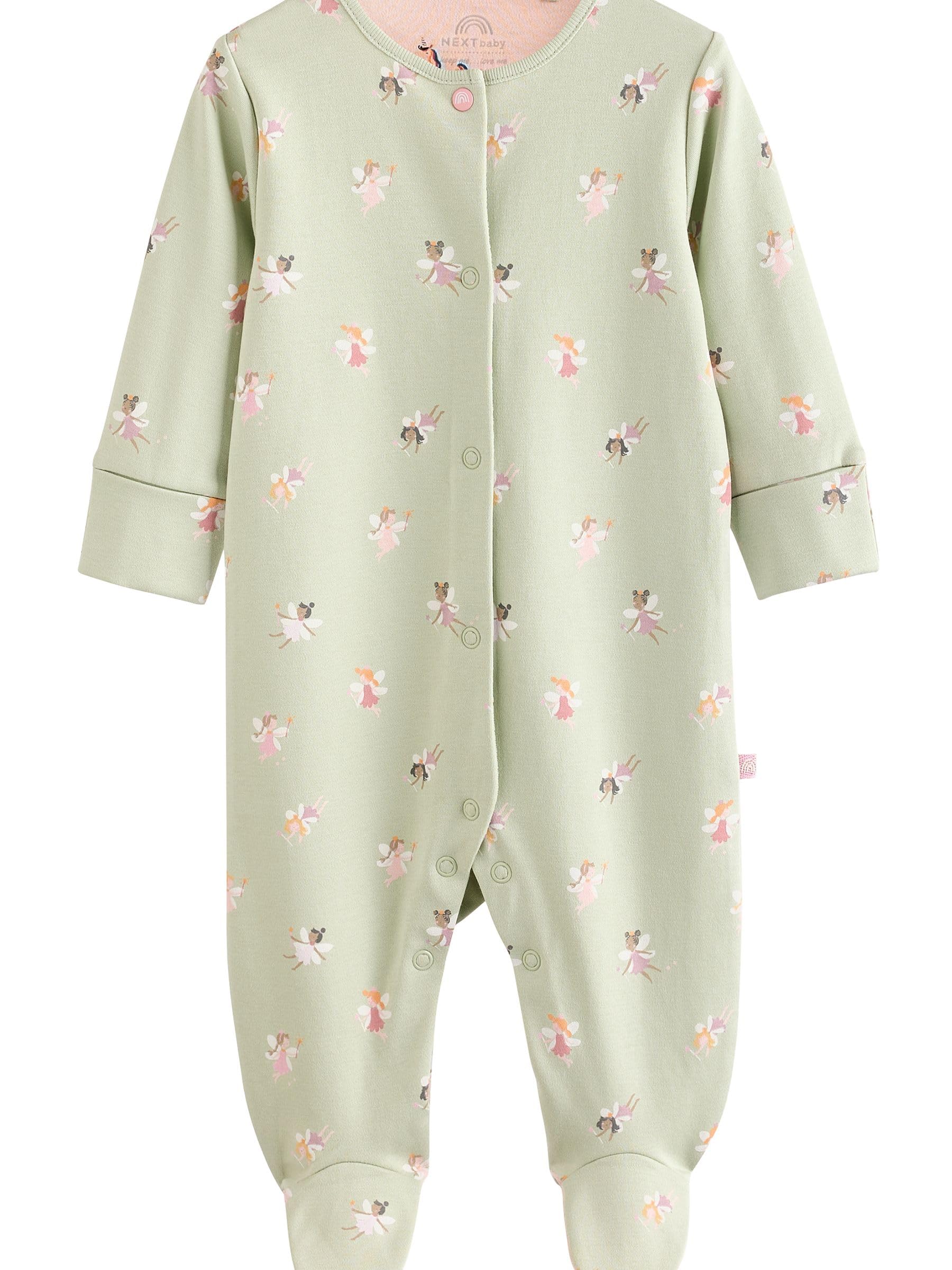 NEXT Bambina Confezione da 5 Tutine per Neonati in 100% Cotone con Piedini