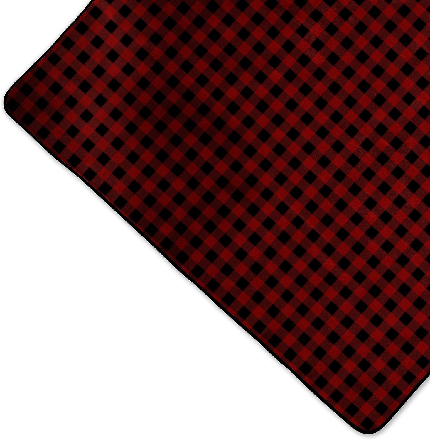 Mickey Mouse - Blanket Tote Outdoor Picnic Blanket, (Red & Black Buffalo Plaid Pattern)