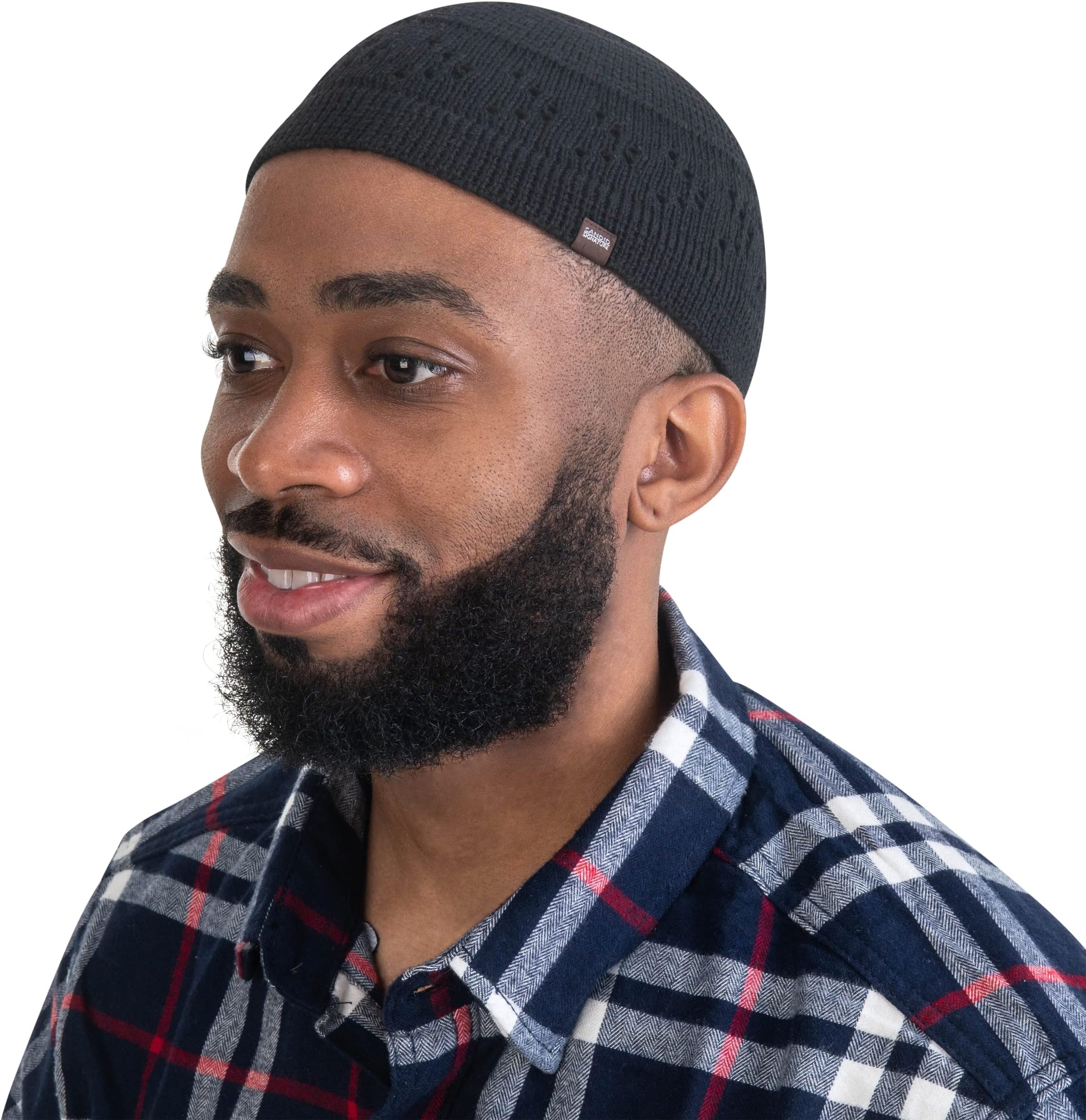 100% Cotton Kufi Beanie with Arrow Lattice Crochet for Men and Women