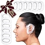 200 Pcs Ear Covers for Shower - Disposable Ear Covers for Hair Dye - Waterproof, Lightweight, Durable Plastic | Comfortable to Wear, Easy to Stretch, Suitable for Adults at Home, Spa, Travel, Hotel