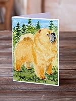 Vista 2 de Caroline's Treasures SS8871GCA7P Chow Chow Greeting Cards and Envelopes Pack of 8 Blank Cards with Envelopes Whimsical A7 Size 5x7 Blank Note Cards