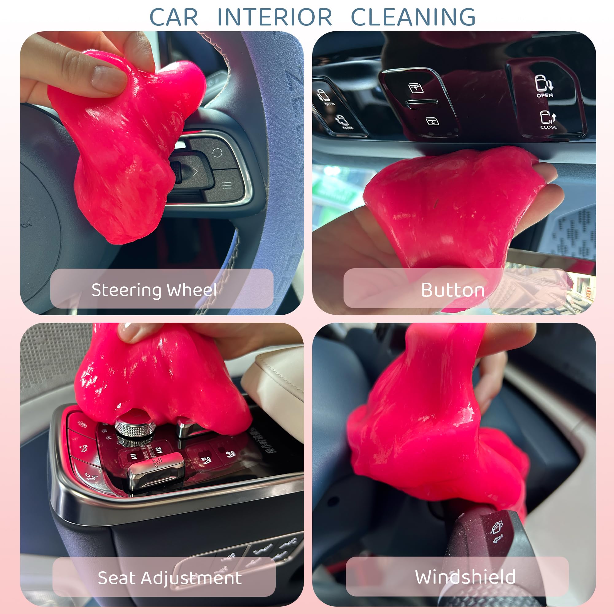 12er-Pack Auto-Reinigungsgele, Auto-Innenreiniger, Kittschleim, Auto-Detailing-Werkzeuge, universelles Staubentfernungs-Reinigungsset für Autozubehör, Lüftungsschlitze, 3C, Büro, vier Duft