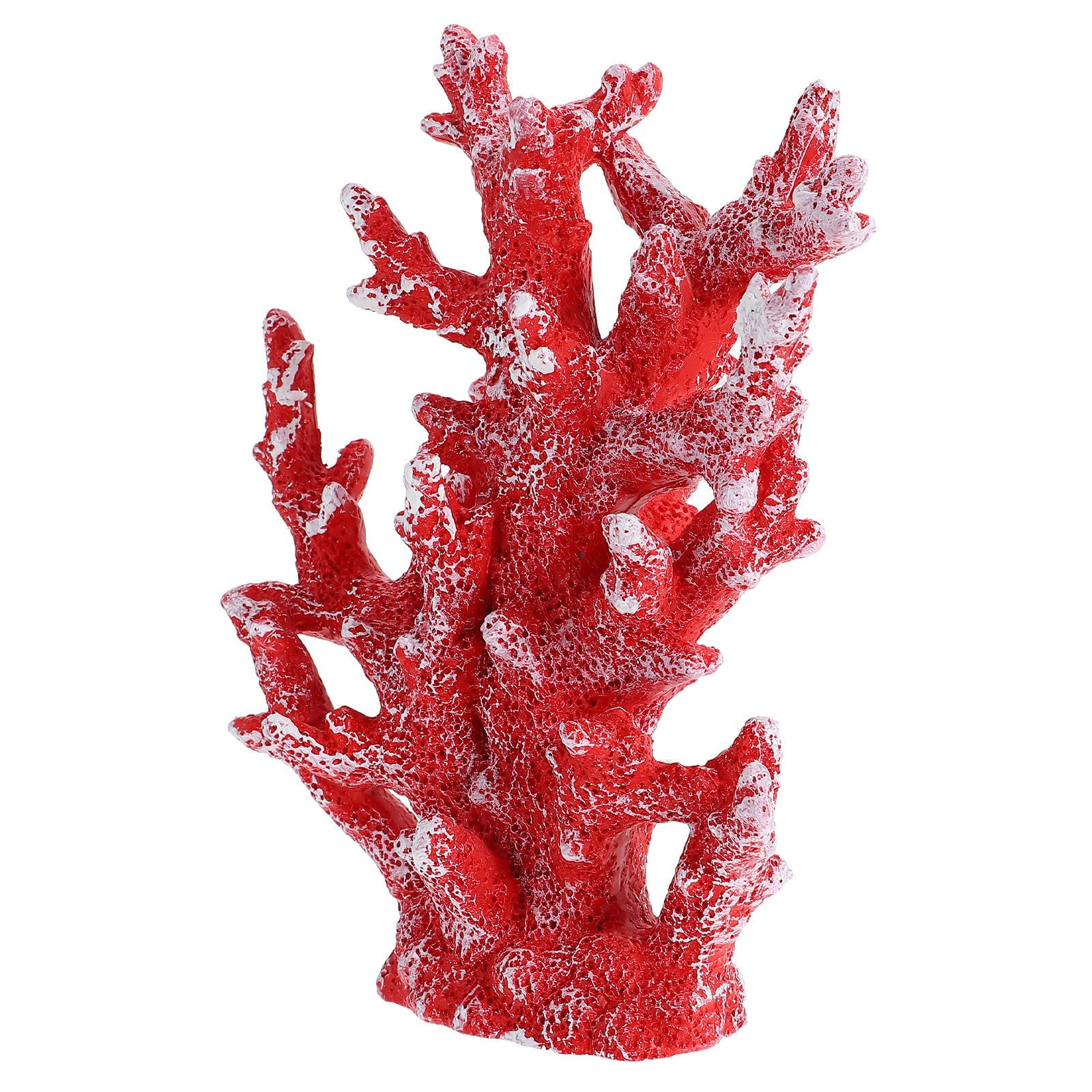 CLISPEED Adorno de Coral Artificial de Resina Rojo para Decoración de Peceras, Artesanía Detallada Que Añade Ambiente Natural Adecuado para Paisajismo de Acuarios y Decoración de