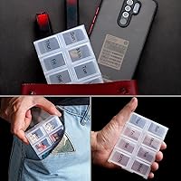 Vista 6 de Paquete de 2 organizadores semanales de píldoras de viaje para bolso con caja extraíble de 7 días, contenedor de píldoras de moda para medicamentos