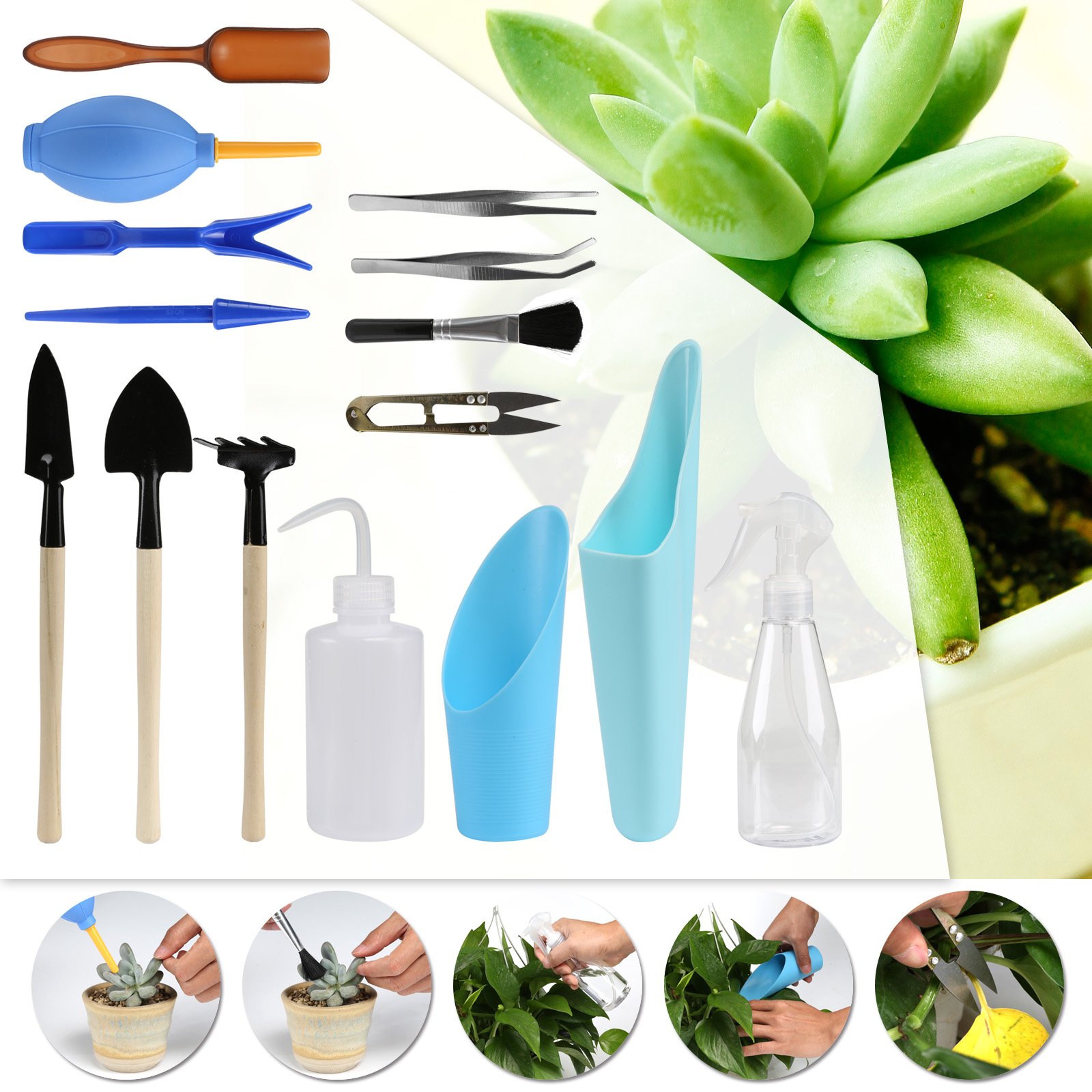 Kit Outils Bonsaï Et Plantes Succulentes - Mini Pelle, Râteau, Tapis Rempotage - Pour Jardinage D'intérieur