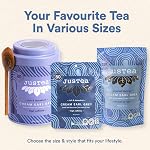 JusTea CREAM EARL GREY | Loose Leaf Black Tea | Recyclable Refill Pouch | 40+ Cups (90g) | High Caffeine | Award-Winning | Fair Trade | Non-GMO