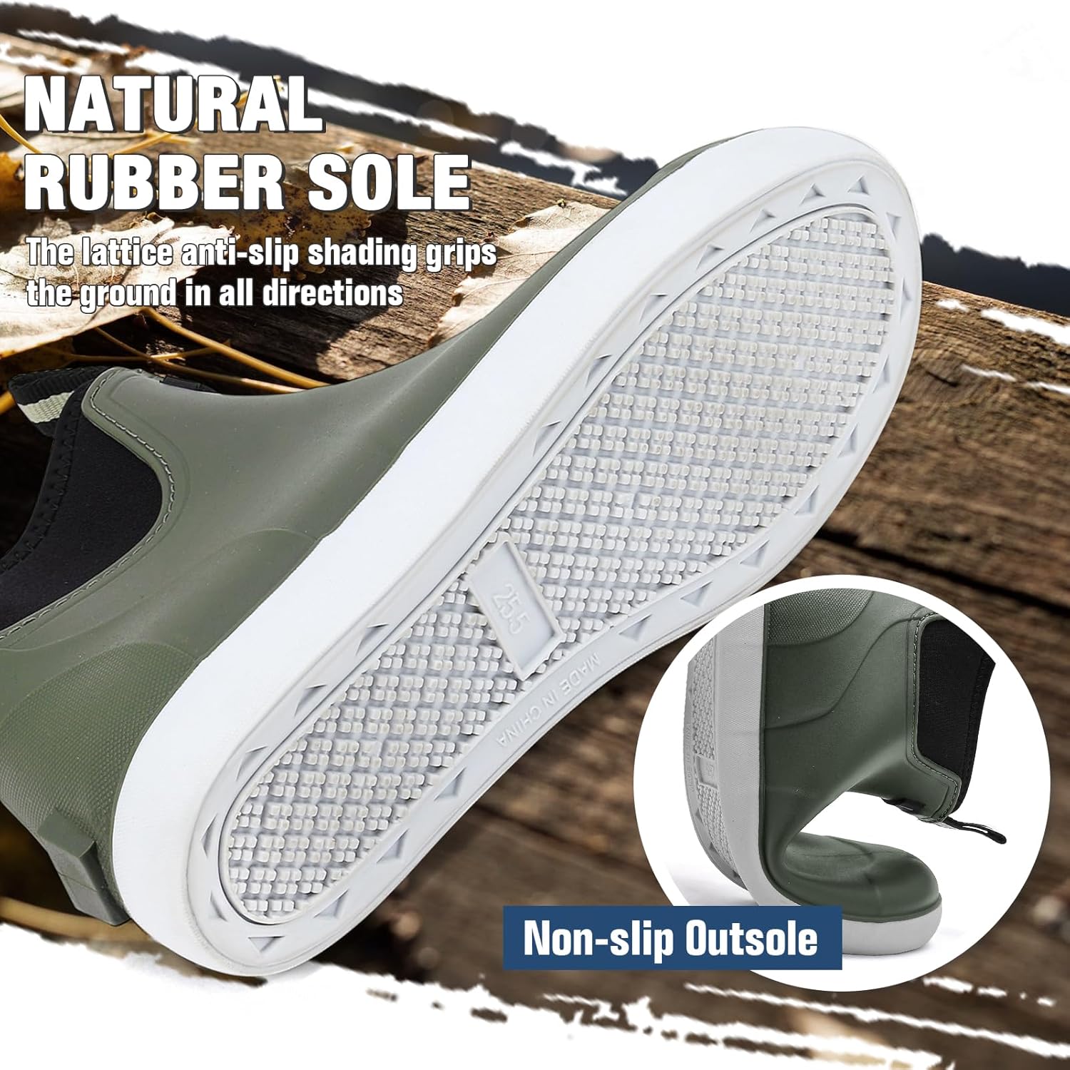 Rain Boots for Men, Waterproof Ankle Mens Deck Boots Anti-Slip Comfort Rubber Boots Chelsea Garden Shoes for Yard Fishing Outdoor Work - Image 5