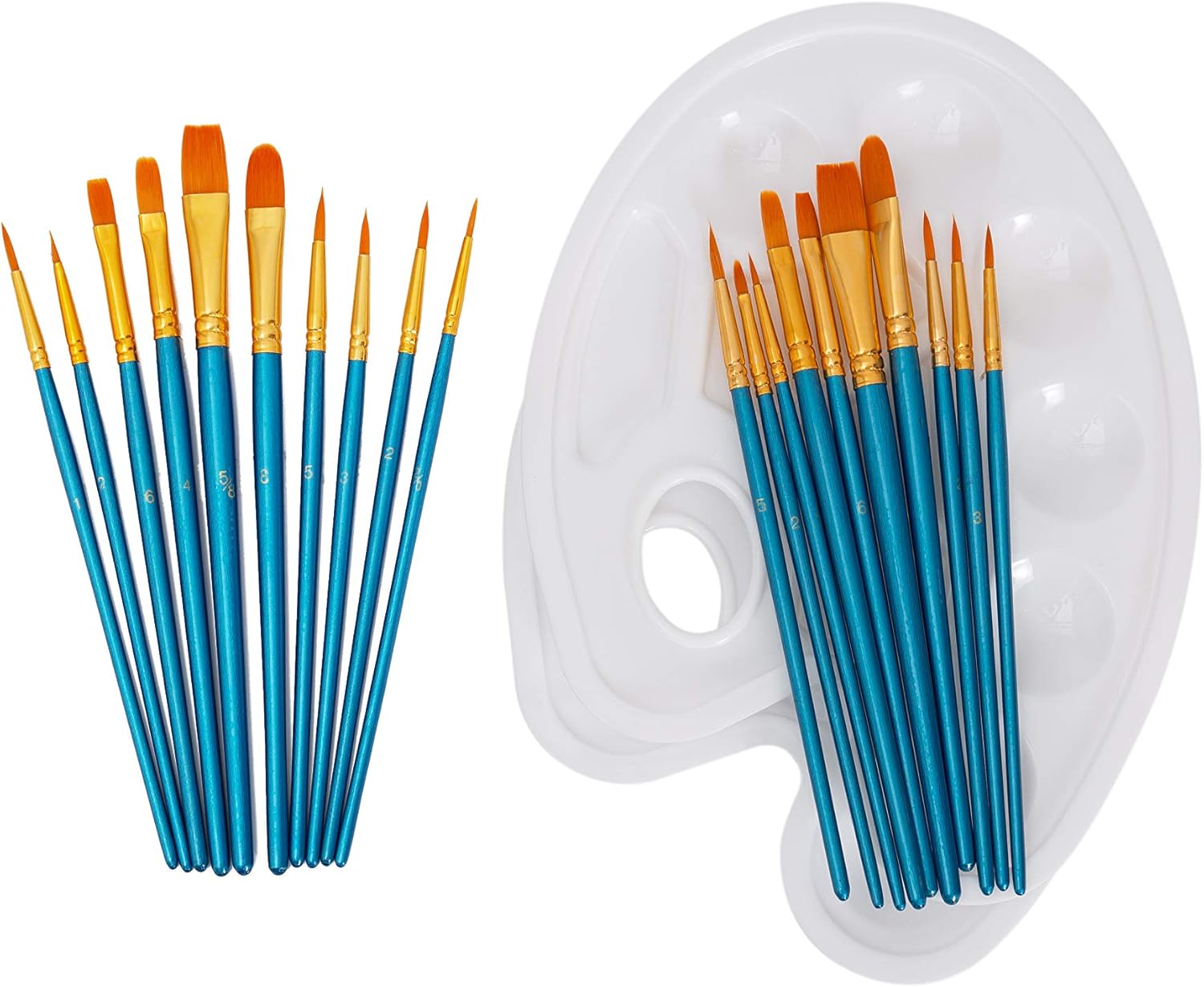 YXQSED20 Pieces Blue Paint Brush Set Quality Artist Paint Brushes