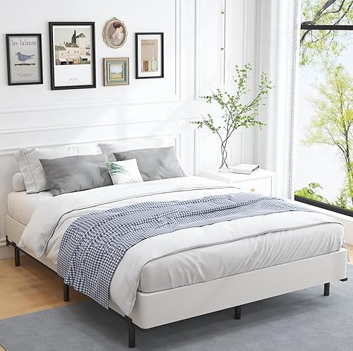 Miniatura 3 de Queen Somier de Caja de 8 Pulgadas Somier de Metal Resistente, Base de Colchón con Cubierta de Tela, Sin Ruido, Antideslizante, Fácil Montaje. 8