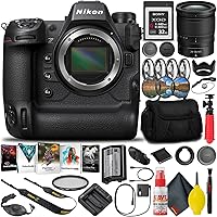 Vista 1 de Nikon Cuerpo de cámara sin espejo Z9 con formato FX (1669) + lente f/4 S de 0.945-2.756 in + tarjeta de memoria XQD de 32 GB + software de edición +