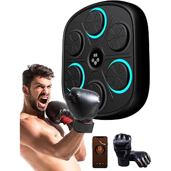 Smart Music Boxing Machine with Bluetooth, Training Punching Equipment with 6 Pads, 2000 mAh Battery for Indoor/Outdoor Use