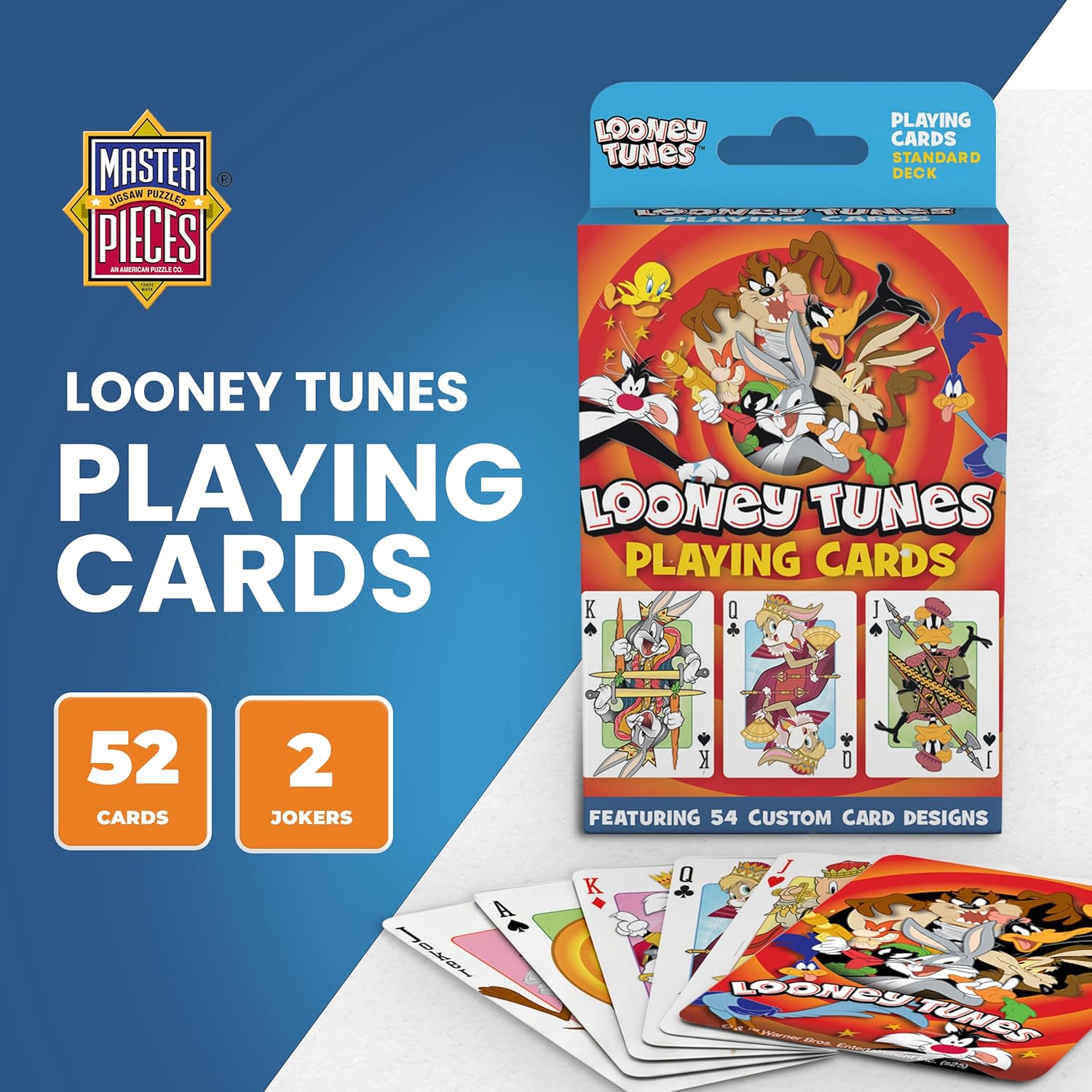 Masterpieces Looney Tunes Playing Cards Deck - 54 Cartoon Cards for Kids - Ages 4+