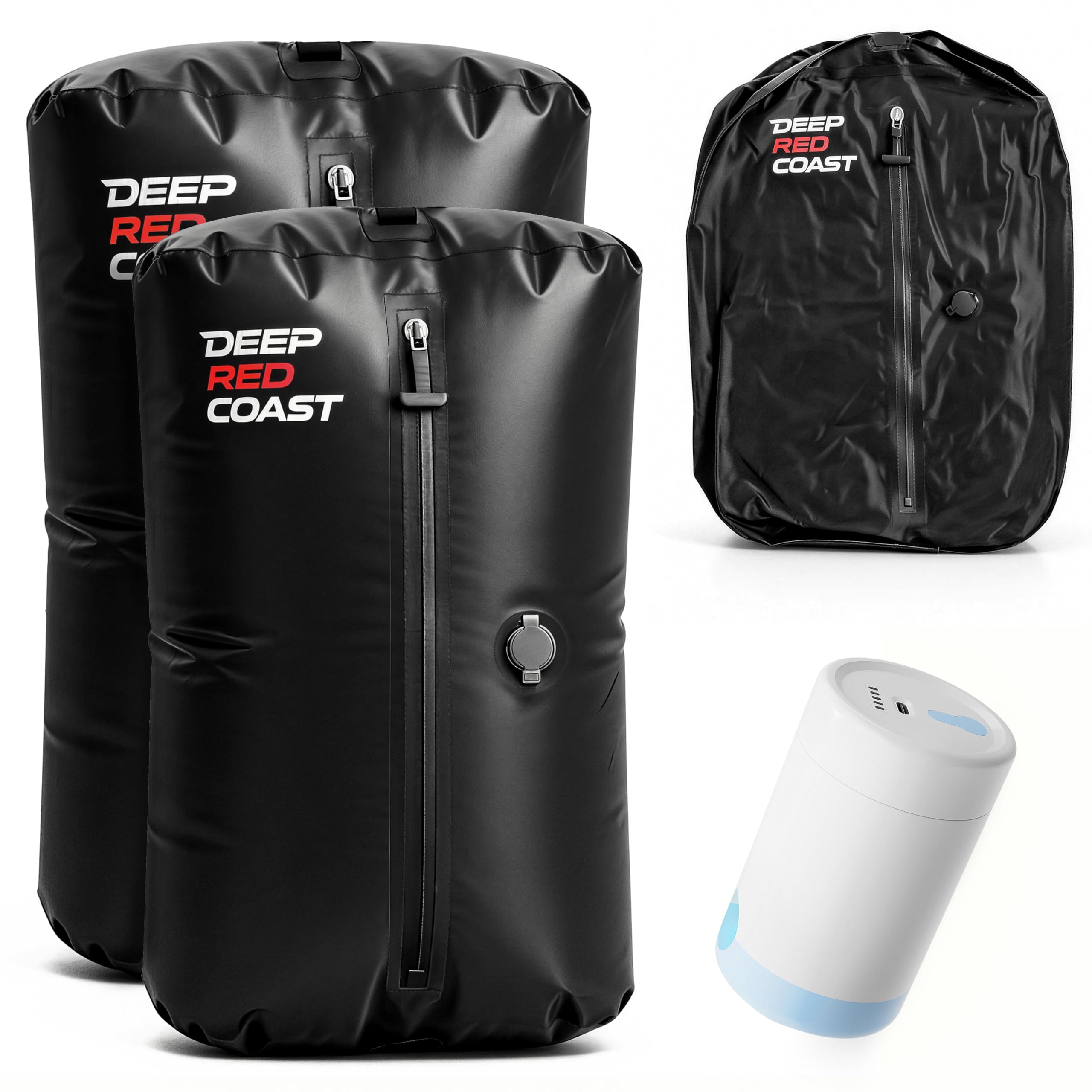 deepredcoast Vacuum Bags for Travel with Pump, 12GAL Compression Packing Cubes with Adjustable Shoulder Strap, IP68 Reusable Vacuum Packing Cubes for