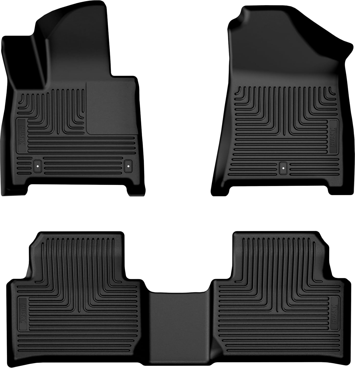 Husky Liners Weatherbeater Floor Mats | Fits 2024-2026 Hyundai Santa Fe | Front & 2nd Row, 3-pc Black - 95961