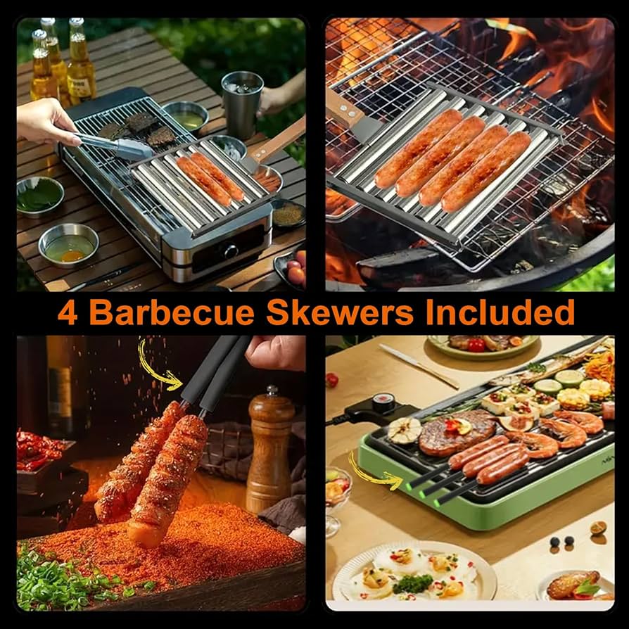 Hot Dog Roller - 18 Capacity, Non-stick Stainless Steel Rollers, Detachable G