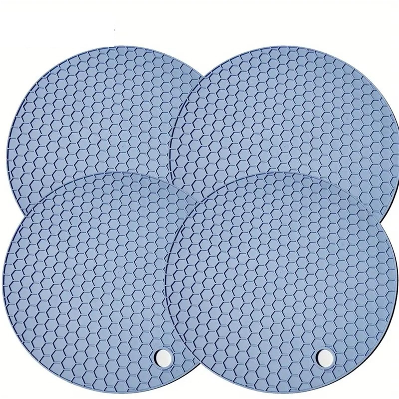 silikonowa podkładka pod gorące naczynia, Podkładka silikonowa Okrągła Plaster Miodu 17cm Heat Antypoślizgowa Wielokolorowa 1/4 szt(Blue 4pcs)