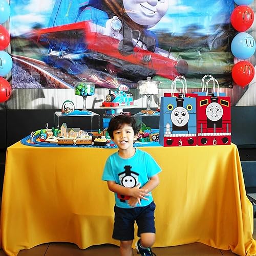 Miniatura 5 de Paquete de decoración de fiesta de cumpleaños de tren de dibujos animados, bolsas de regalo, suministros de fiesta, regalo de fiesta, bolsas de
