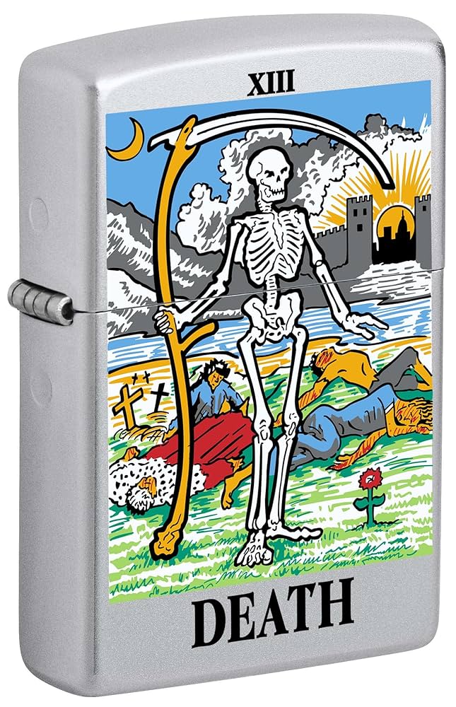 Amazon.co.jp: Zippoライター、タロットカード13、デス - サテン