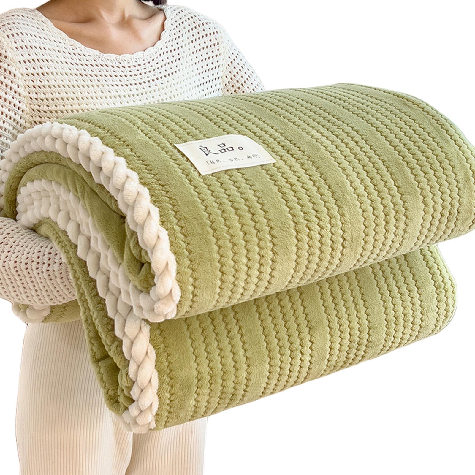 Tsophreniq Plushes Milk Velvets Throw Blanket with Jacquards Flannel Fluffys Blanket for Lounging, 120x200cm 150x200cm Jacquards