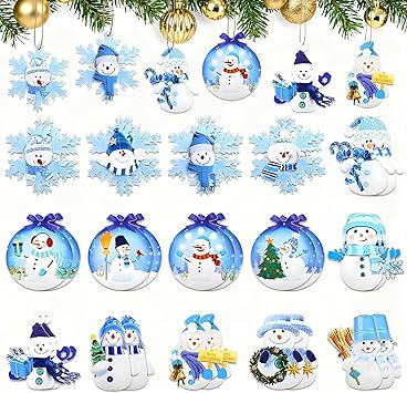 Amazon.com: 30PCS Winter Christmas Decorations, Snowman Snowflake ...