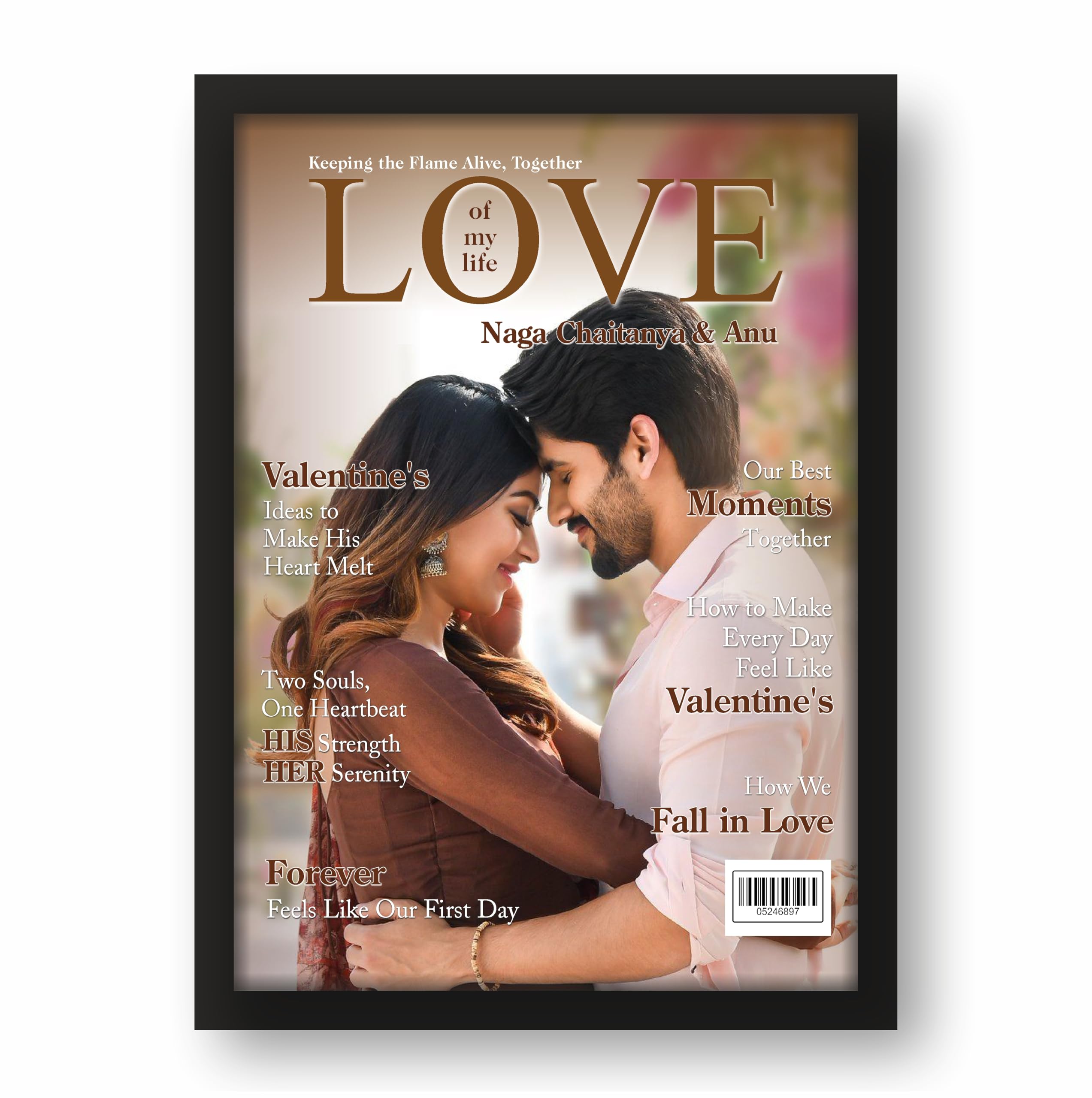 Personalized Valentine’s Gift Romantic Magazine Cover Frame 9.25 x… – view 3