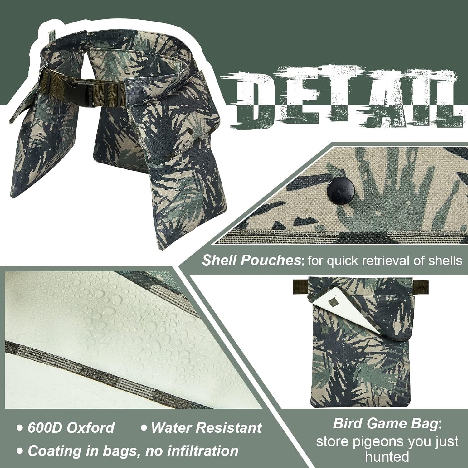 2 Pcs Hunting Dove Belt, Camo Dove Game Bag Adjustable Shell Pouchs Trap Shooting Shell Pouch Dove Hunting Shell Pouch Accessories for Men Women Hunting supplies : Sports & Outdoors