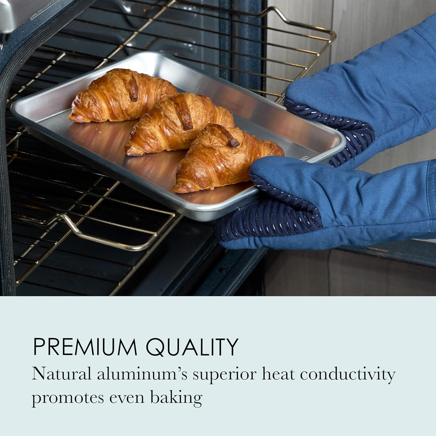 Chigcago Metallic Recyled Aluminum Medium 10x15 Baking Sheet, Made From Recylced Aluminum, Perfect For Roasting Vegetables, Baking Cookies, Making One Sheet Meals (Pack of 2)