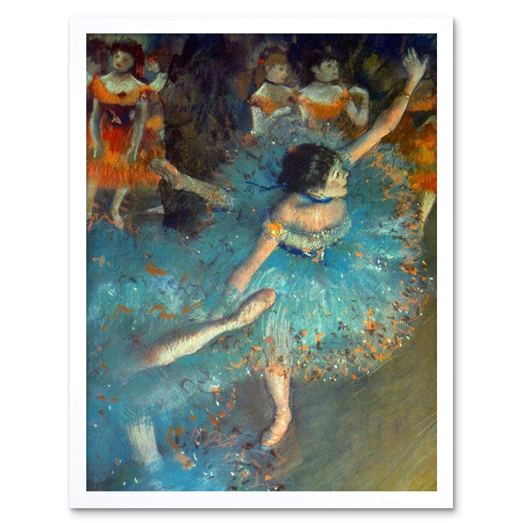 Wee Blue Coo Degas Dancer Old Master Painting Art Print Framed Poster Wall Decor 12X16 Inch