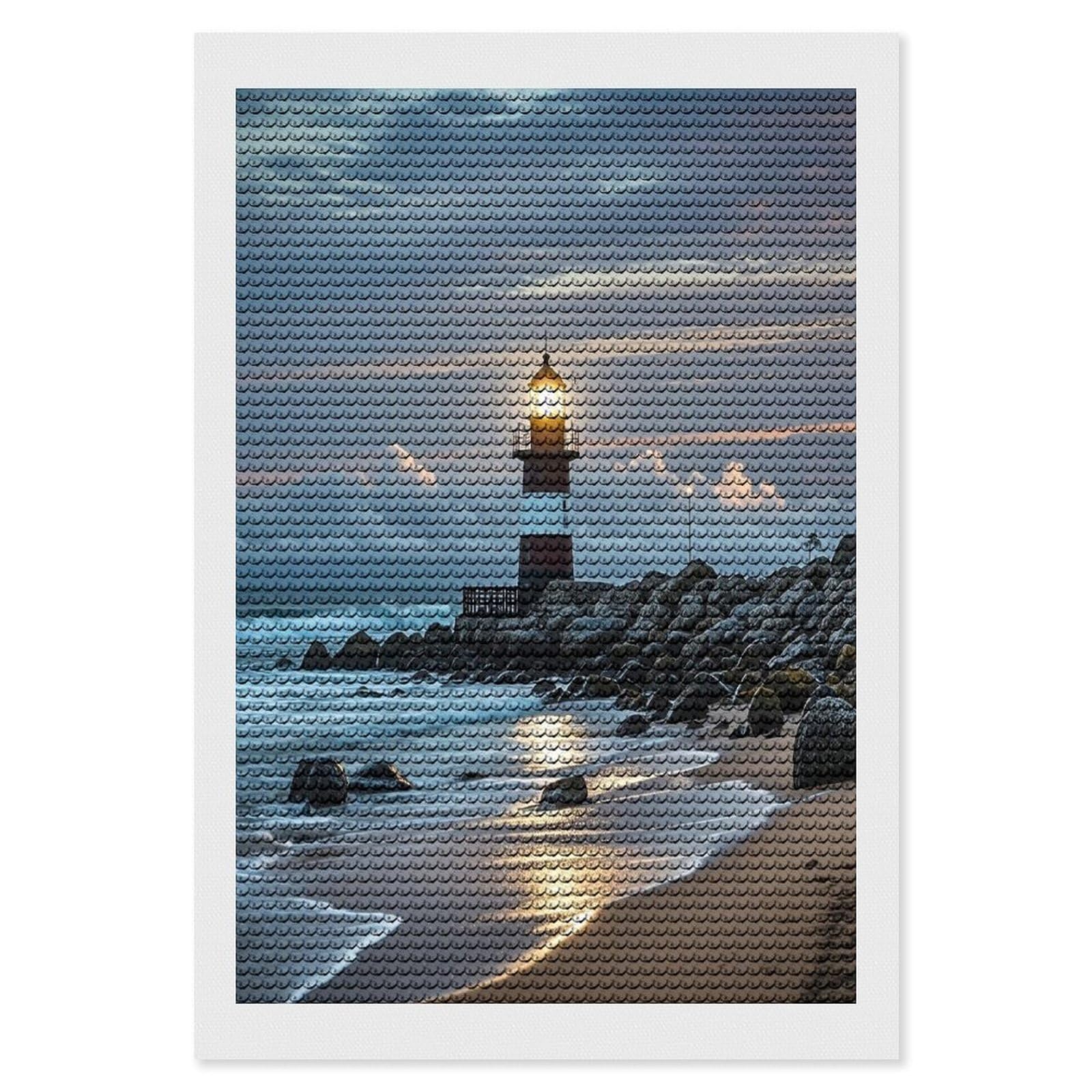 FekiLoot Sea Lighthouse Diamond Painting Kits for Adults Round Paint with Diamonds Pictures Gem Art Painting Kits Personalized Diamond Art Full Drill for Beginners Home Wall Decor