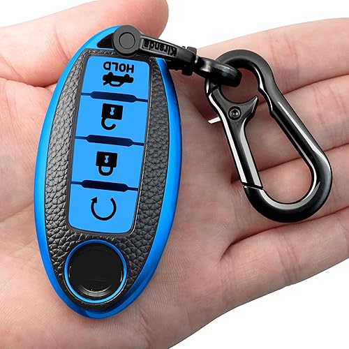 Funda texturizada para llavero con llavero, funda de TPU suave, 4 botones compatible con llave remota Altima Maxima, Murano, Rogue, Sentra Versa