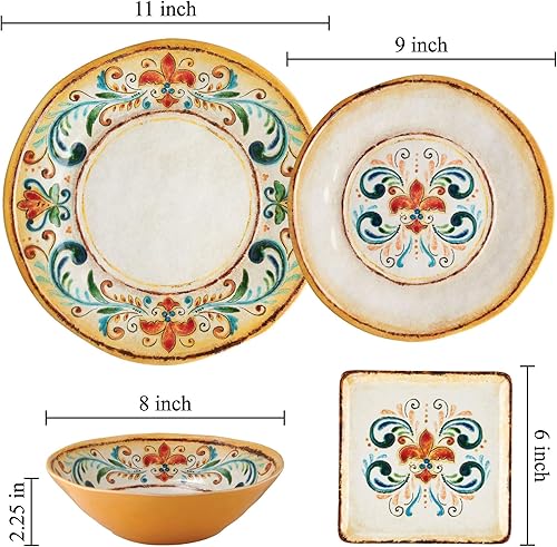 Miniatura 5 de UP ware - Platos de melamina para postre de 4 piezas, platos llanos, platos pequeños para servir, platos de fiesta, platos cuadrados para postre,