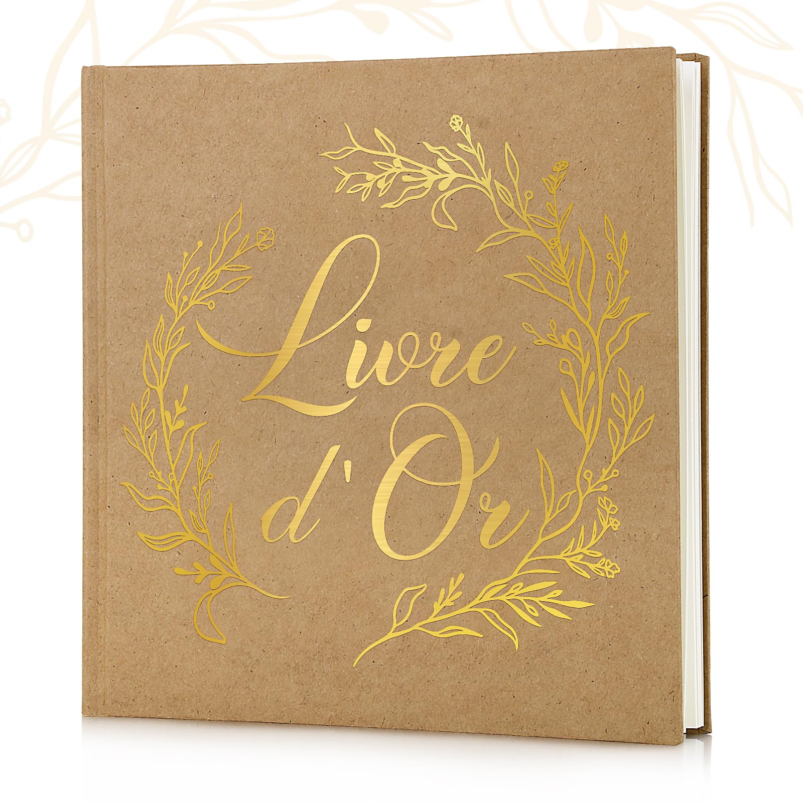Livre d'or Mariage 60 pages Couverture Rigide Kraft Guest-Book Registre