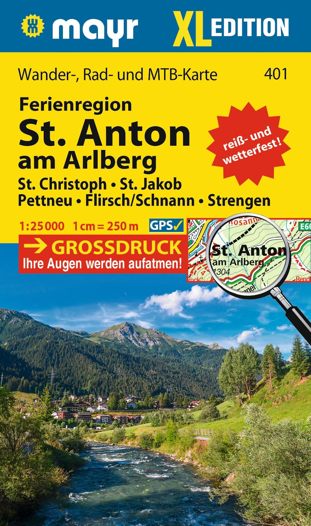 Mayr Wanderkarte Ferienregion St. Anton am Arlberg XL 1:25.000: Wander-, Rad- und Mountainbikekarte, extra grossdruck, reiß- und wetterfest