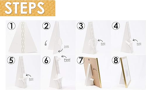 Miniatura 3 de Lineco, Paquete de 25, caballete adhesivo negro de 7 pulgadas, autoadhesivo, doble ala. Muestra tus letreros, manualidades, imágenes, arte,