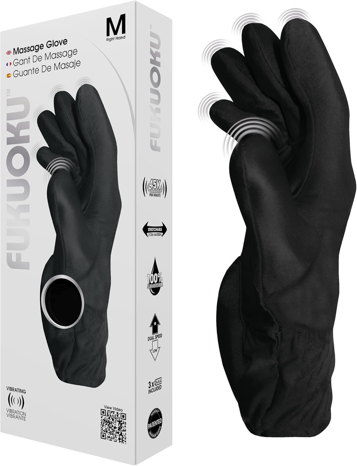 Five Finger Massage Glove, Right - Massaging Sore Muscles, Back, Neck, Shoulders, Legs