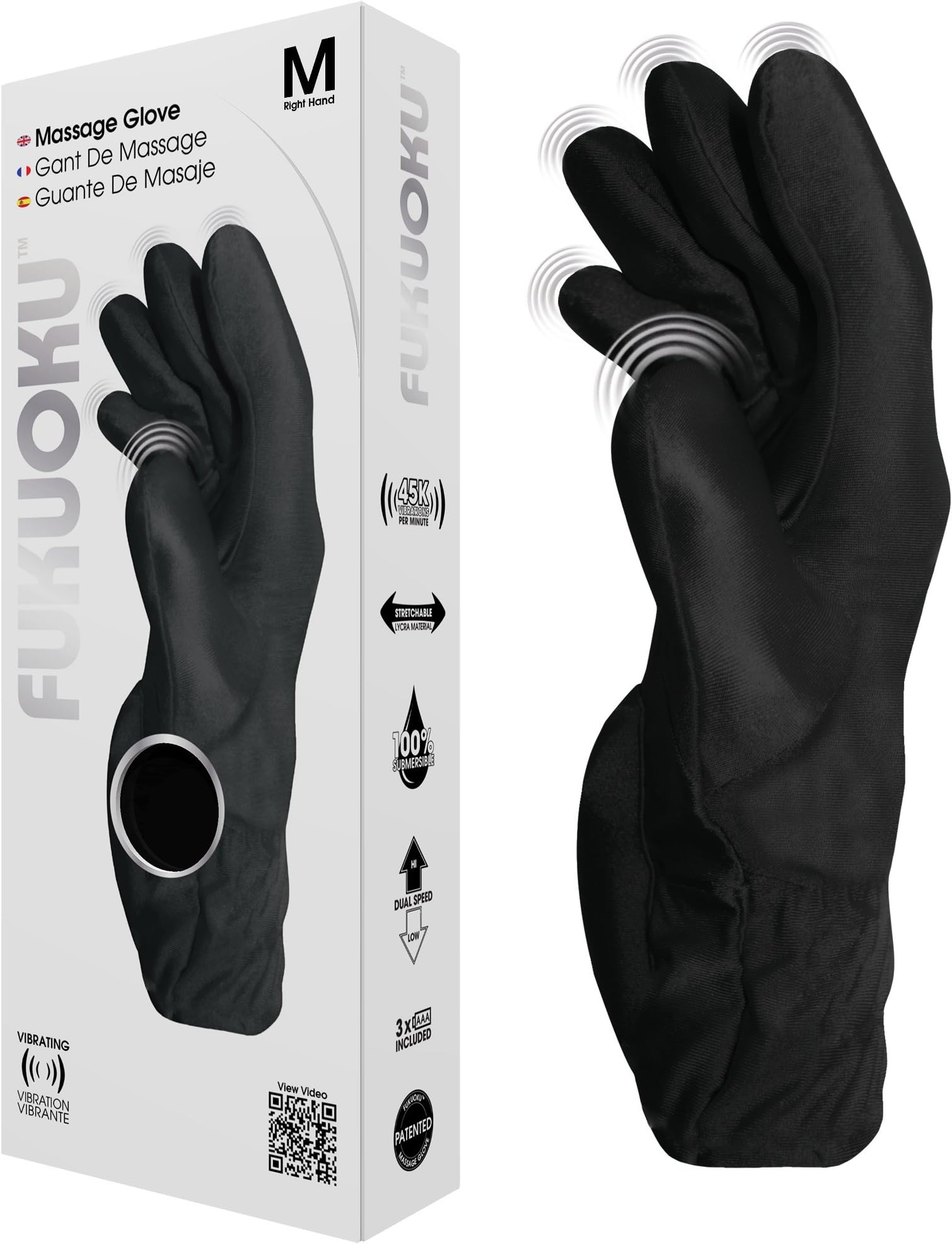 Five Finger Massage Glove, Right - Massaging Sore Muscles, Back, Neck, Shoulders, Legs