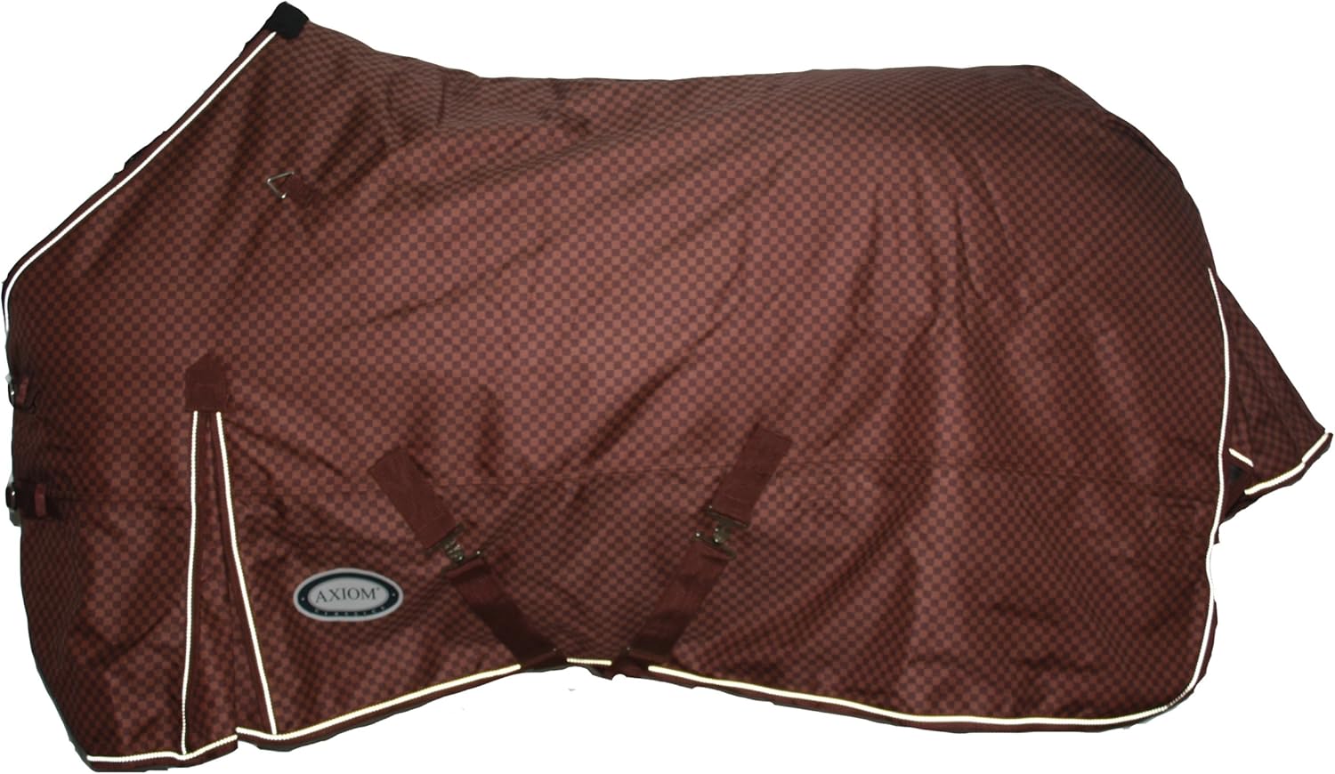 AXIOM 1800D Rich Brown Check Ballistic Nylon Super Tough 300G Horse Blanket - 69"