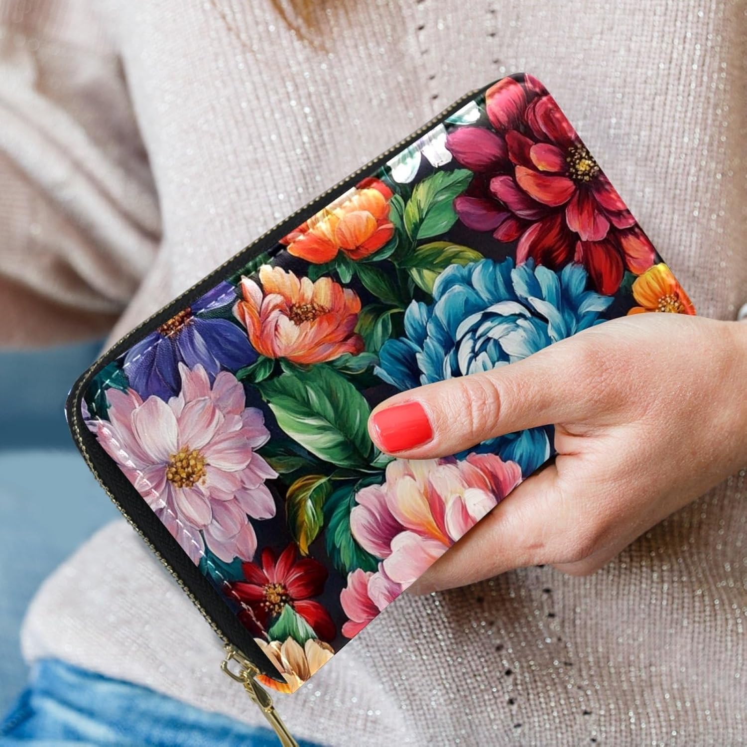 HUKURO】大きく開く小さな財布 vibrant series レザー 黒 大きく開く