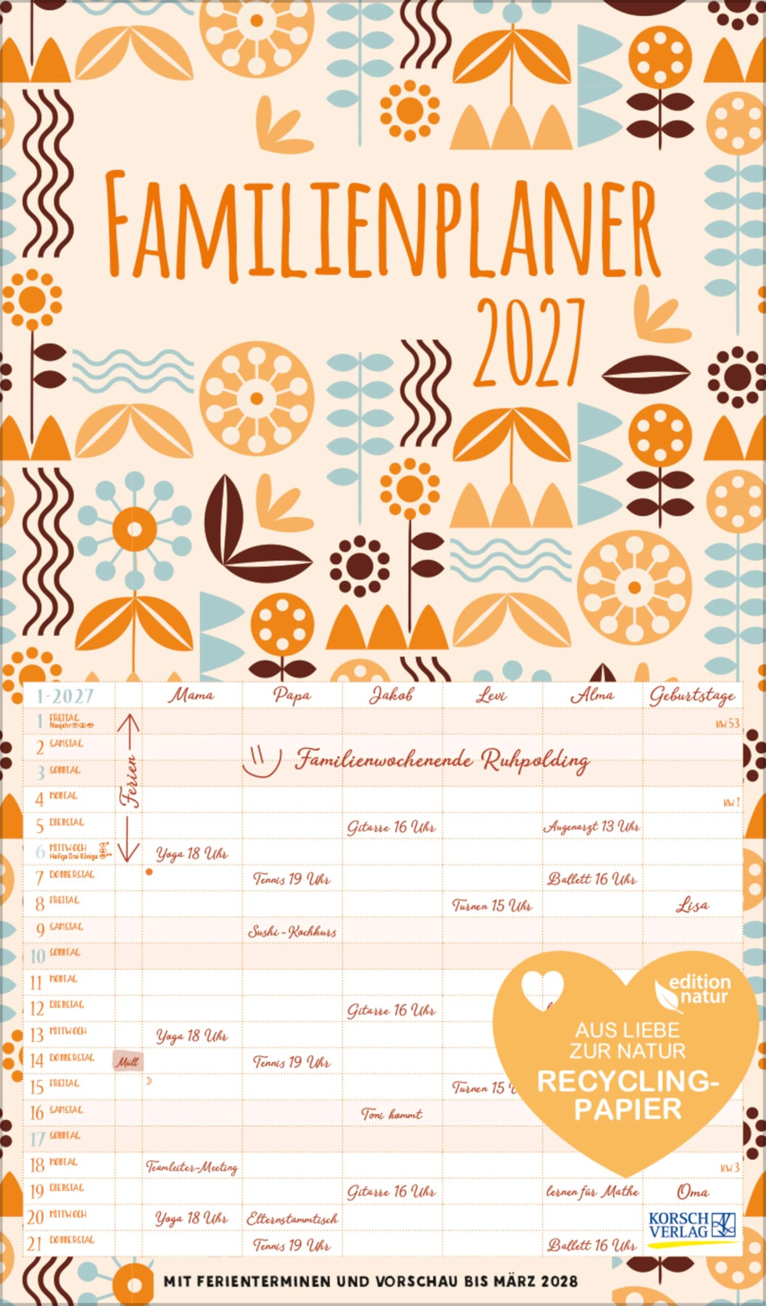 Korsch Verlag Familienkalender Familienplaner