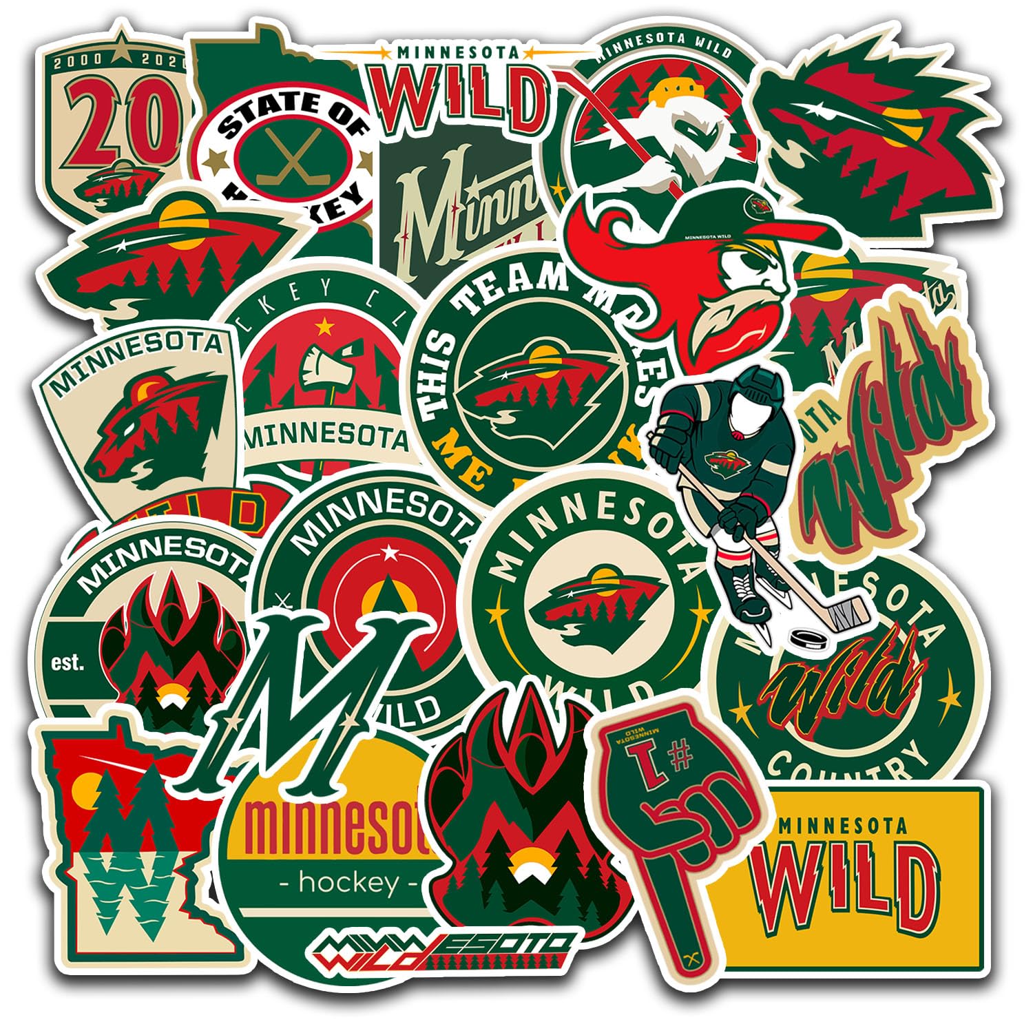 Autocollants de hockey du Minnesota ultra-résistants, parfaits pour la décoration de votre voiture