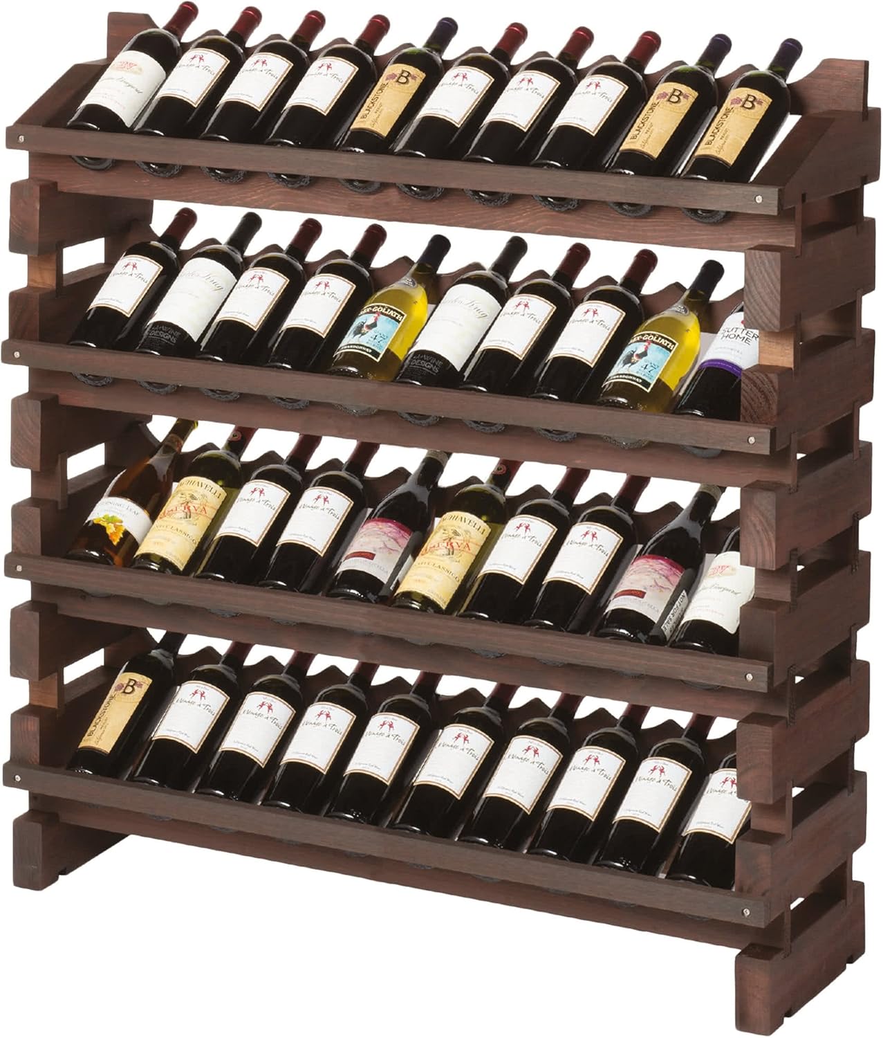 Traditional Wine Rack : Casier à Vin Bois Chêne Clair Et Métal Pour 9, 12 Ou 16 Bouteilles