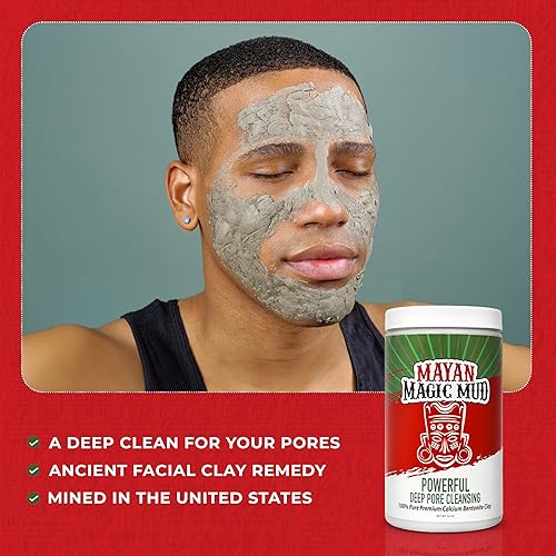 Miniatura 6 de Mayan Magic Mud Potente arcilla de bentonita de calcio y limpieza profunda de poros, 2 libras, mascarilla facial natural para hombres y mujeres,